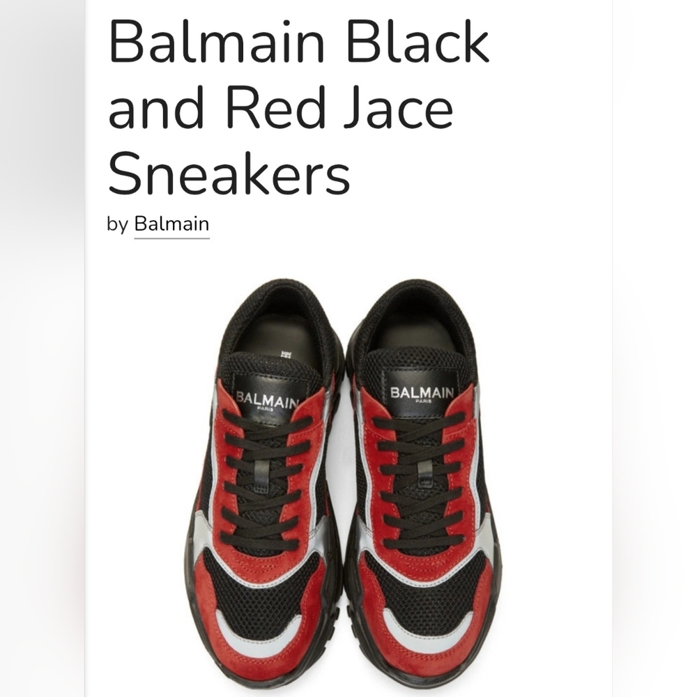 Balmain Black and Red Jace Sneakers Size 45U
